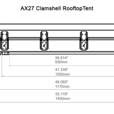 Clamshell Rooftop Tent AX27 Dimensions